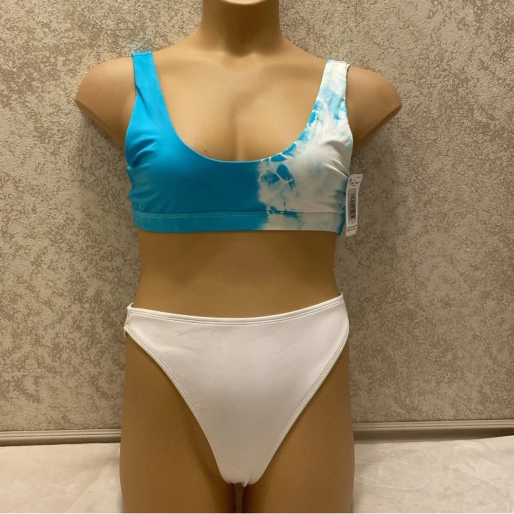 Dippin' Daisy's Crystal Blue and White Tie Dye Bikini